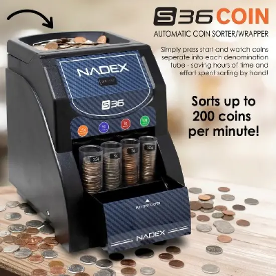 Nadex Coins&trade; Automatic Coin Sorter, S36 in Black image {8}