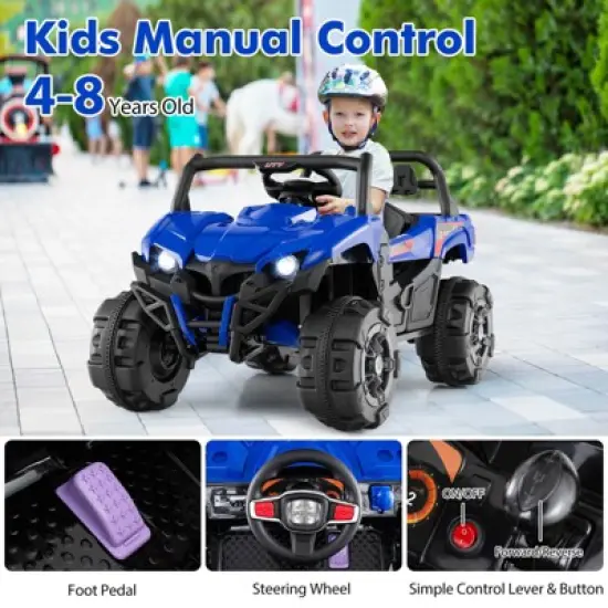 Infans 12V Kids Ride on Truck with Remote Control Slow Start Safety Belt Rear Storage image {5}