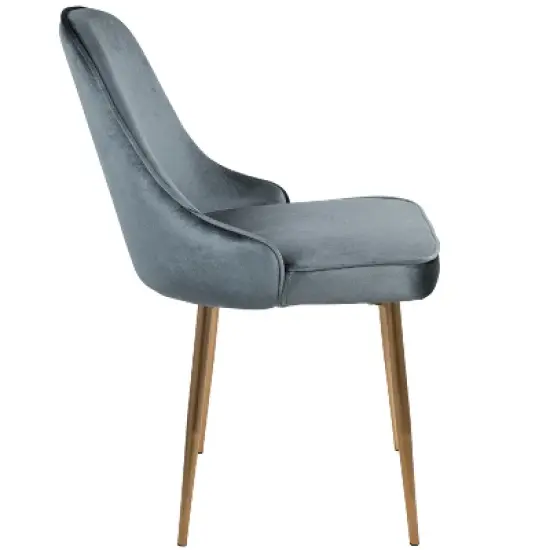 Set of 2 Marcl Contemporary Dining Chair Gold/Blue - LumiSource image {2}