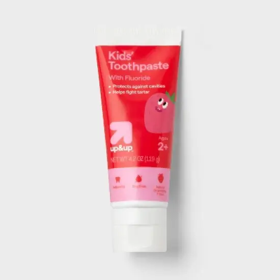 Kids Dye Free/Natural Flavor Toothpaste - Fluoride Strawberry - 4.2oz - up&up&trade; image {2}