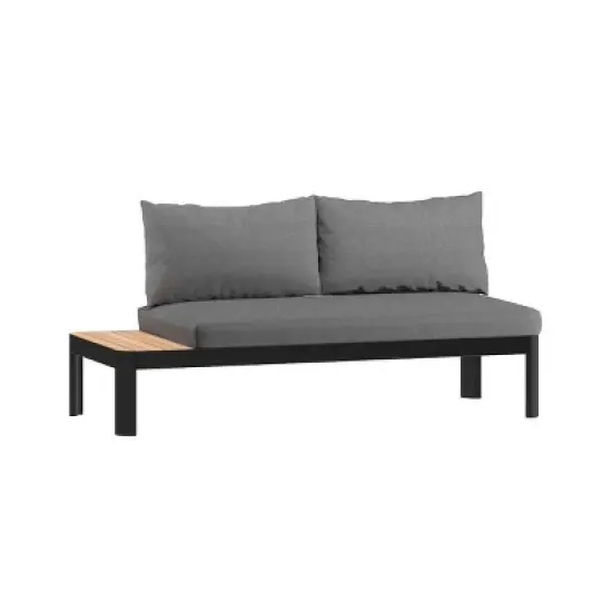 Amazonia Vista Teak/Cast Aluminum Outdoor Patio Loveseat Sofa image {9}