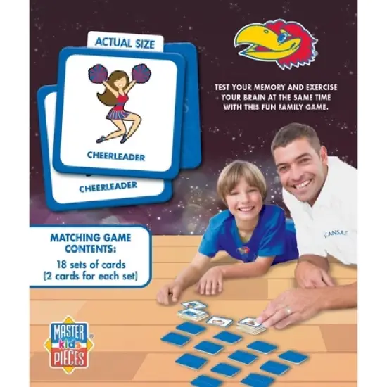 MasterPieces Officially Licensed NCAA Kansas Jayhawks Matching Game for Kids and Families image {3}