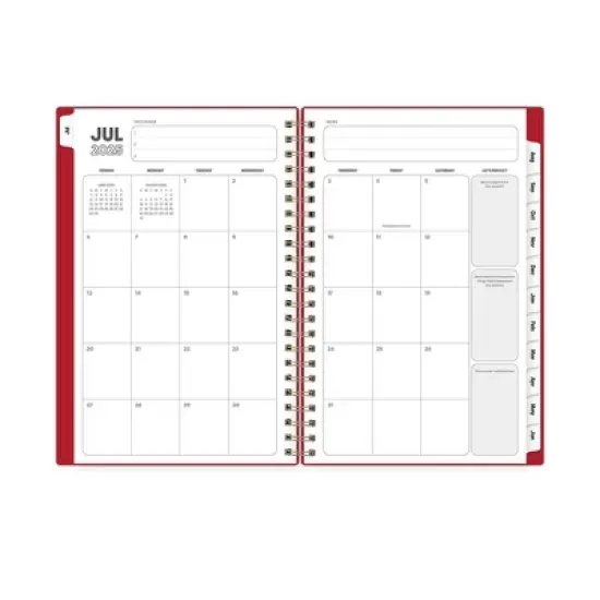Blue Sky 5"x8" 2025-2026 Weekly/Monthly Wirebound Planner Solid Cherry Harvest Red image {5}