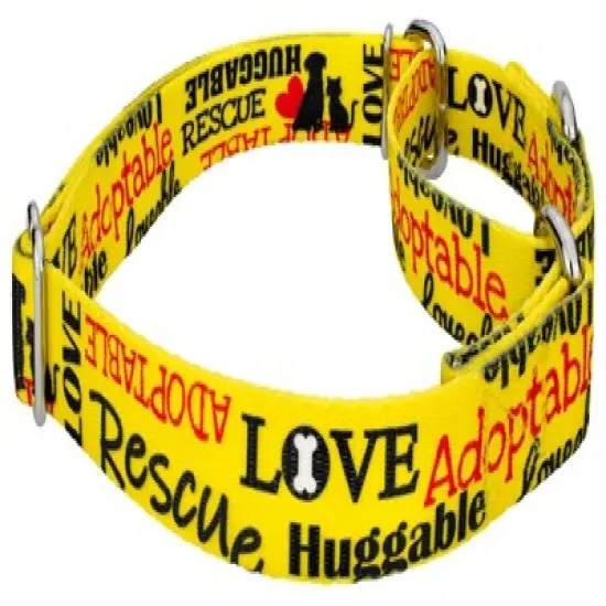Country Brook Petz Yellow Loveable Rescue Martingale Dog Collar image {2}