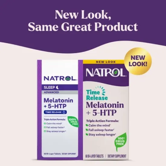 Natrol Melatonin 6mg + 5-HTP Sleep Aid Time Release Tablets - 60ct image {9}