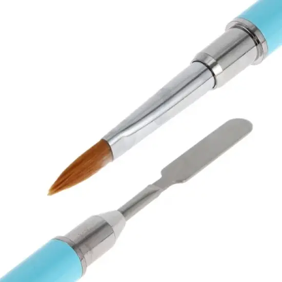 Unique Bargains Double Head Nail Painting Brushes for Polish Painting Gradient Light Blue 1 Pc image {4}