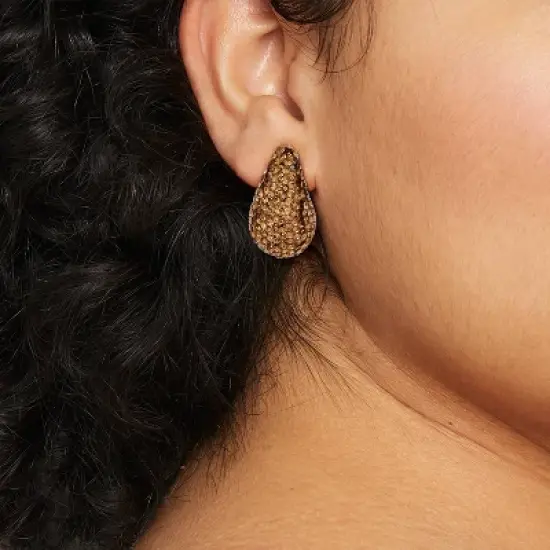 Rhinestone Embedded Teardrop Earrings - A New Day&trade; image {2}