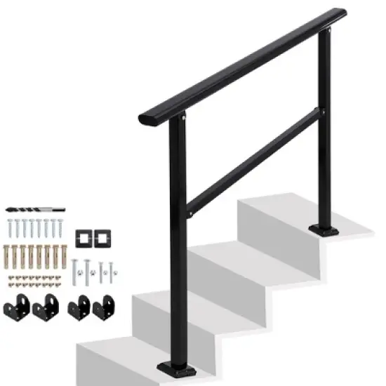 Handrails Fits 1 to 4 Steps,Outdoor Handrails Adjustable Height Stair Handrail image {7}