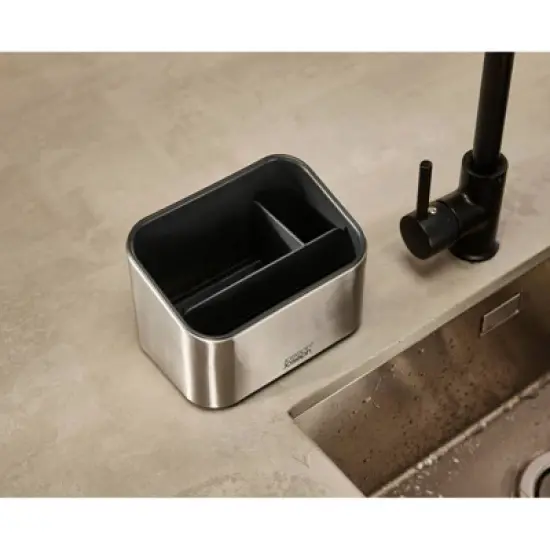 Joseph Joseph Surface Tiered Stainless Steel Sink Tidy: Kitchen Sink Organizer & Sponge Holder Caddy, Hand Wash image {3}