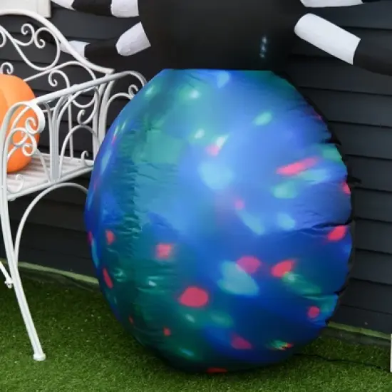 HOMCOM 5' Long Inflatable Halloween Multicolor Red-Eyed Spider, Inflatable LED Yard Display Indoor Outdoor for Garden, Lawn, Party, Holiday image {6}