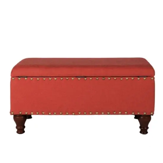 Large Rectangle Storage Bench with Nailhead Trim - HomePop image {1}
