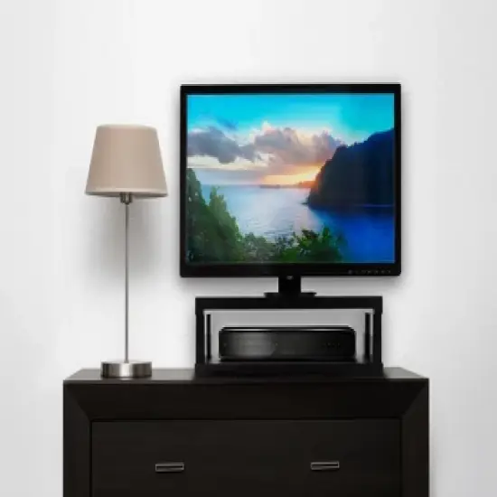 Aleratec Table Mount TV Stand 2-Tier For LCD/LED Flat TV Stand, Black image {1}