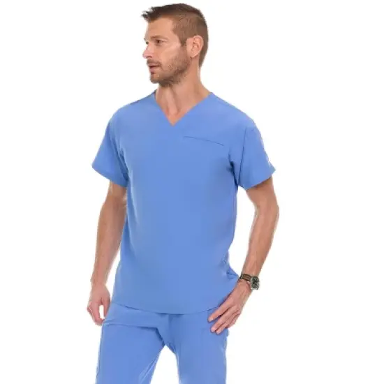 Medichic Men Scrubs Set - Stretch V-Neck Scrub Top with 7-Pocket Pants Workwear image {3}