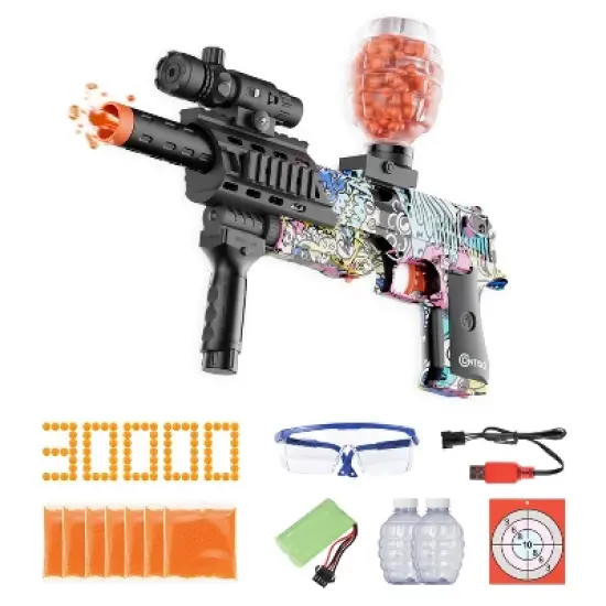 Contixo GB1 Gel Ball Blaster with Eco-Friendly & Auto Modes, Laser Guide and Transformable, 50ft+ Range with 30000 Water Gel Beads, Goggles image {5}