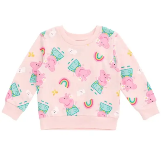 Peppa Pig Girls French Terry Sweatshirt Toddler to Little Kid image {4}