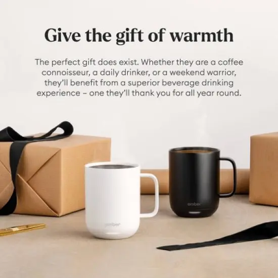 Ember Mug 2 10oz Temperature Control Smart Mug Rose Gold: Ceramic & Stainless Steel, Hand Wash, Includes Coaster image {9}