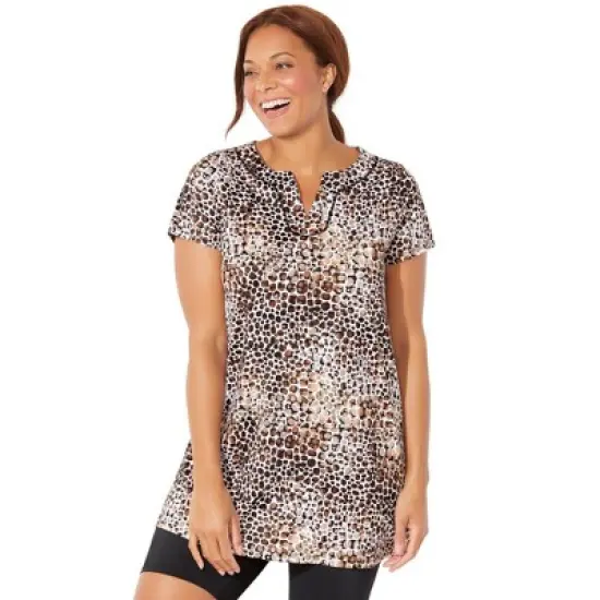 Swimsuits for All Women&rsquo;s Plus Size Chlorine Resistant Swim Tunic image {4}