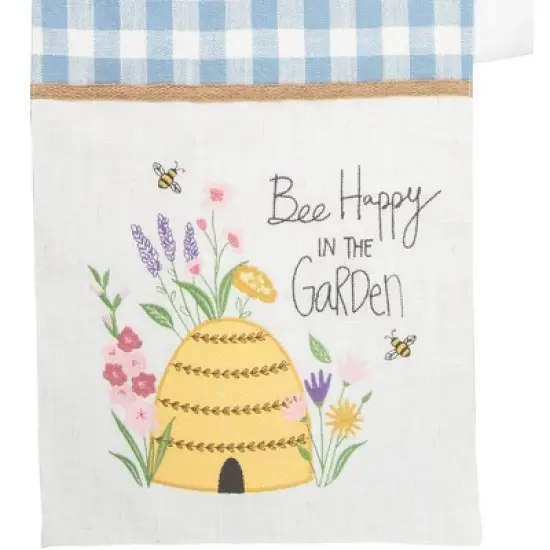 C&F Home Bee Happy In Blue Embroidered Table Runner 13" x 72" image {2}