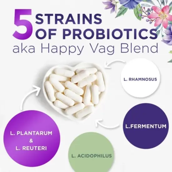 Probiotics for Women 50 Billion CFU - 16 Strains, Vaginal pH Health & Immune Support, Prebiotics & Cranberry - 60 Capsules By Nature's Nutrition image {2}
