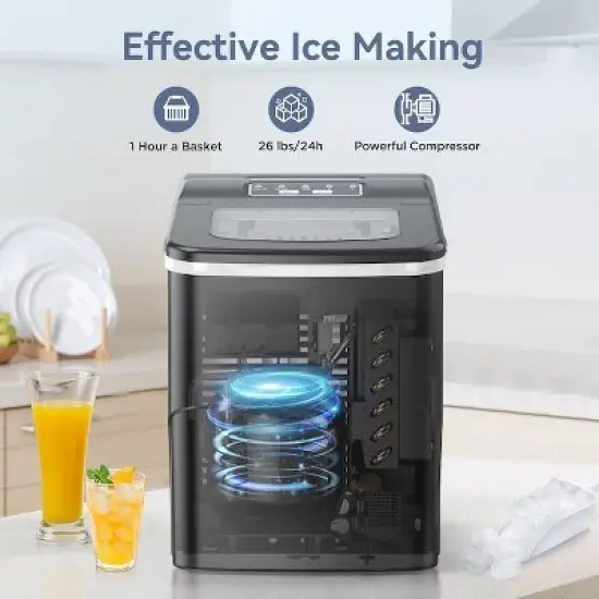 Kismile 26-lbs. Ice Per day Countertop or portable Bullet Ice Maker image {3}