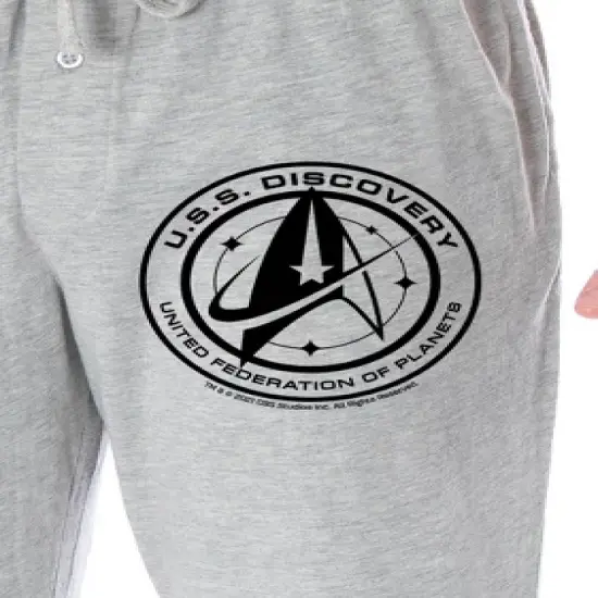 Star Trek Men's U.S.S Discovery United Federation Of Planets Pajama Pants Heather Grey image {2}