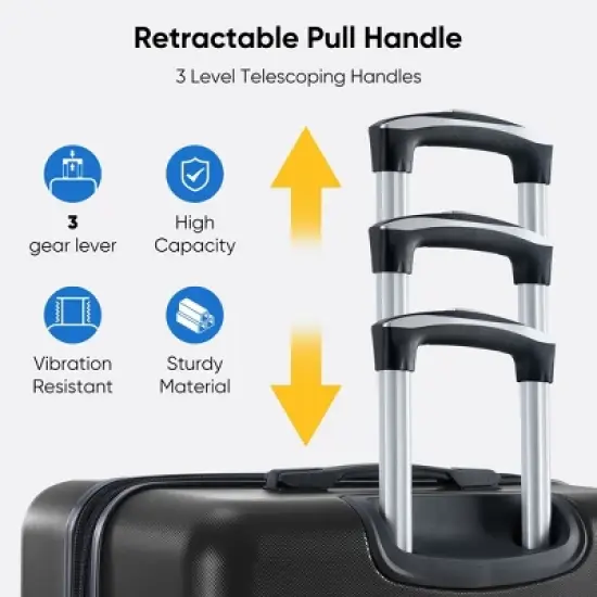 JIONJOY 28-Inch ABS Suitcase Hard Shell Luggage with Universal Wheel image {3}
