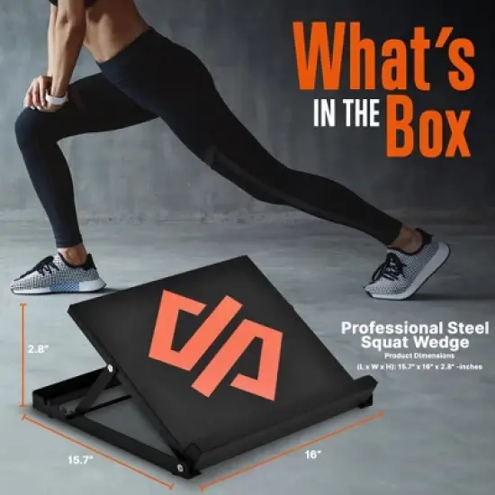 SQUATZ Steel Slant Board and Calf Stretcher - Black image {1}