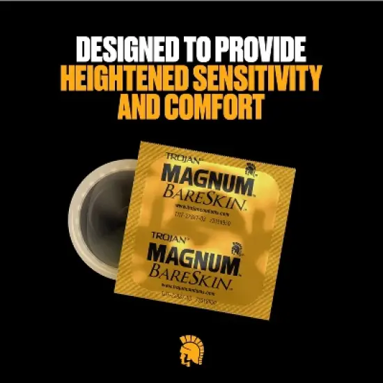 Trojan Magnum Bareskin Large Size Lubricated Latex Condoms - 10ct image {3}