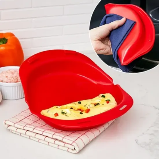 The Lakeside Collection Silicone Egg Omelet Maker Red image {2}