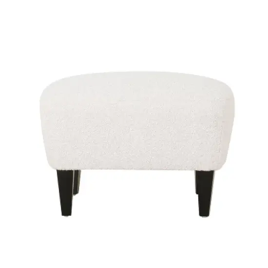 Christopher Knight Home Hartshorn Boucle Upholstered Club Chair and Ottoman Set Almond/Matte Black image {3}