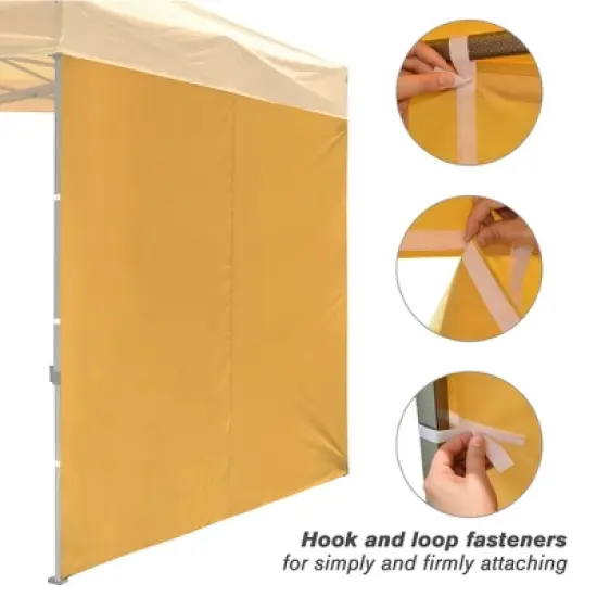 InstaHibit Set of 4 Sidewall Fits 10x10ft Canopy Tent with Zipper UV30+ Outdoor Party Yellow image {4}