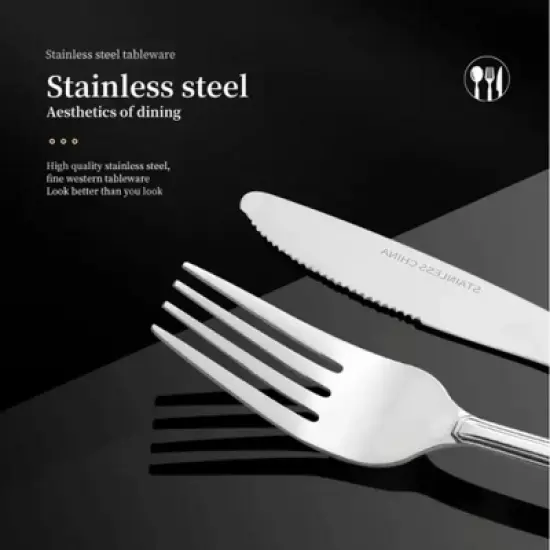 Boersma 16-Piece Luxury Premium Silverware Dinnerware Tableware With Forks, Knives, Spoons, And Teaspoons - Durable, And Rust-Resistant Cutlery image {2}