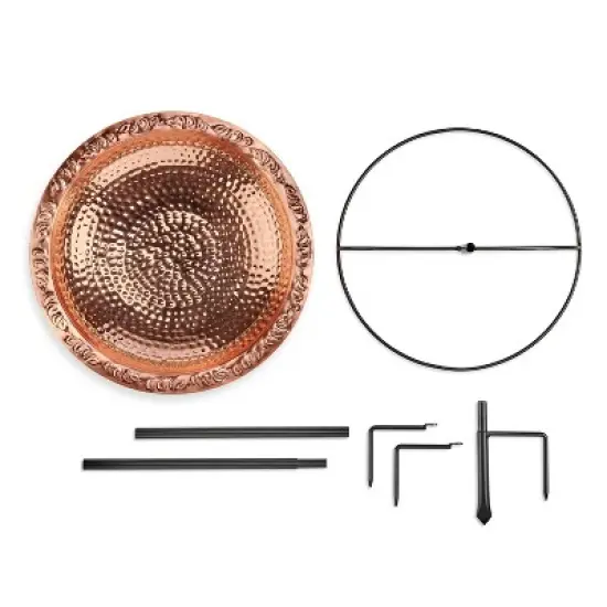 BBG18 18" Pure Copper Bird Bath on Garden Pole - Good Directions image {6}