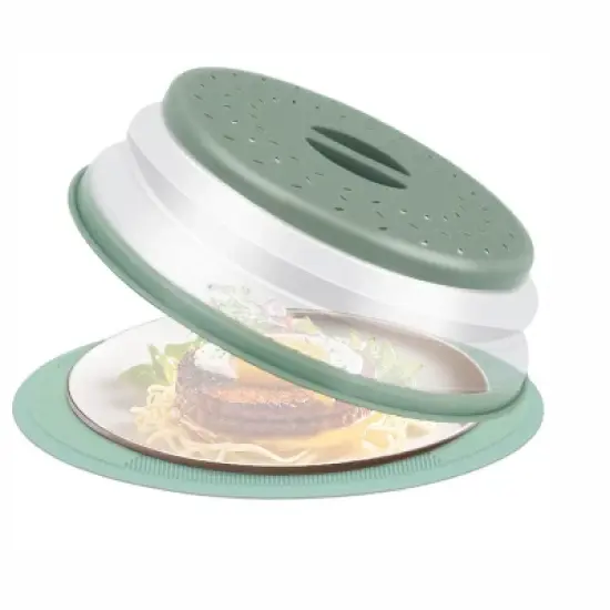 Itopfox 2 in 1 Silicone Microwave Splatter Cover & Mat, Multi-use Kitchen Trivet, Pot Holder, Drying & Baking Pad, Utensil Rest, Counter Protector image {6}