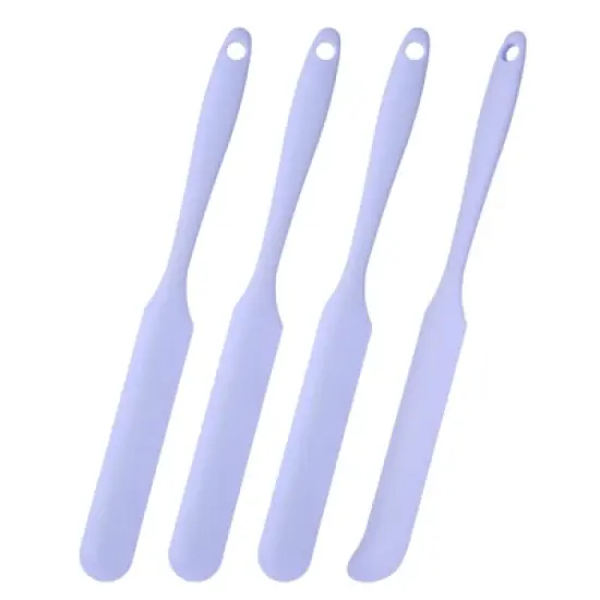 Unique Bargains Silicone Heat Resistant Non-Stick Long Handle Food Spatula for Jars 4 Pcs image {16}