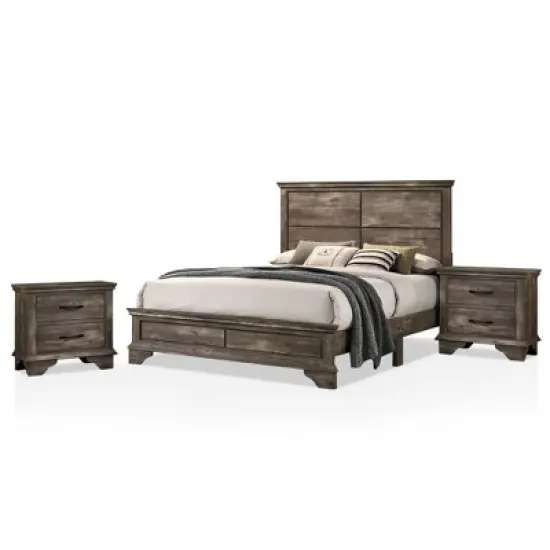3pc Jacobi Bed with 2 Nightstands Gray - HOMES: Inside + Out image {6}