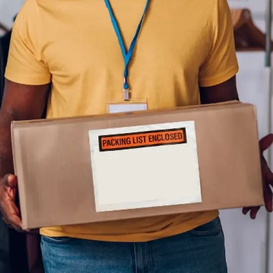 PSBM 1000 Pieces 4 1/2" x 5 1/2" Packing List Enclosed Envelopes, Panel Face for Shipping image {7}