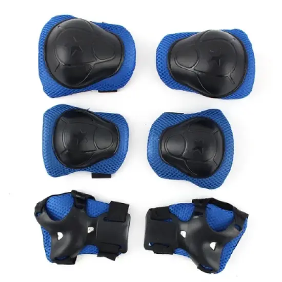 Unique Bargains Bicycle Roller Blading Wrist Elbow Knee Support Protector Guards Pads Brace 6 in 1 Set image {3}