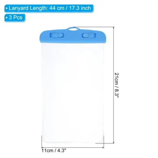 Unique Bargains Universal Waterproof Beach Swimming Pool Phone Cover Dry Bag 3 Pcs image {1}