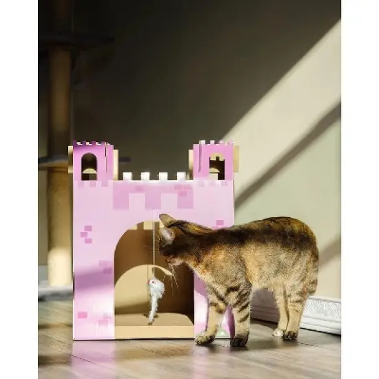 Midlee Pink Castle Cat Scratcher House image {3}