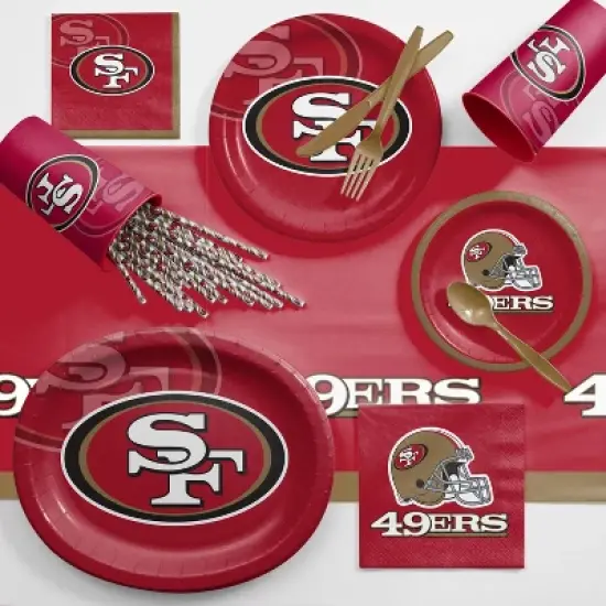 3ct San Francisco 49ers Football Reusable Tablecloth image {2}