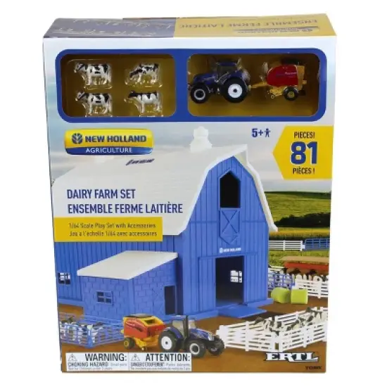 ERTL 1/64 Special Edition New Holland Dairy Barn Set with T6.164 Tractor and Roll-Belt 560 Baler 13982 image {7}