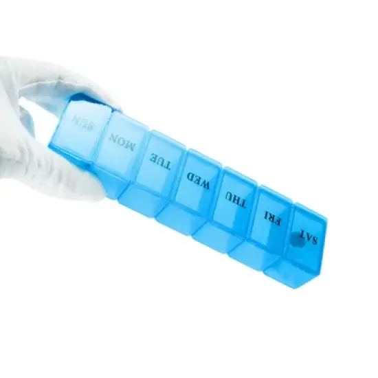 Unique Bargains 7 Grids Single Row Pill Case Clear 1 Pc image {5}