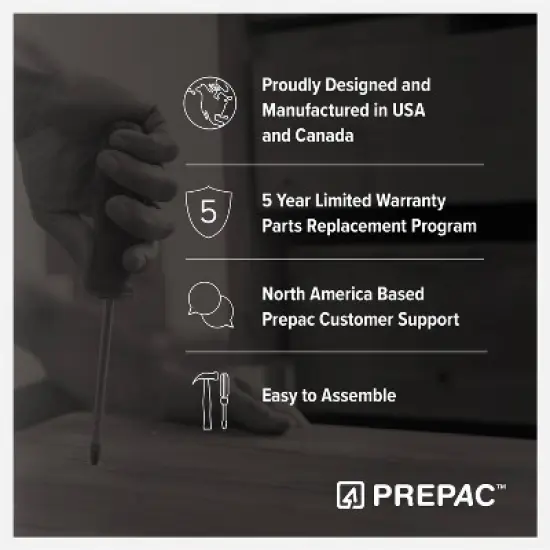 Prepac Rustic Ridge Farmhouse Bedside Nightstand with 3 Drawers image {6}