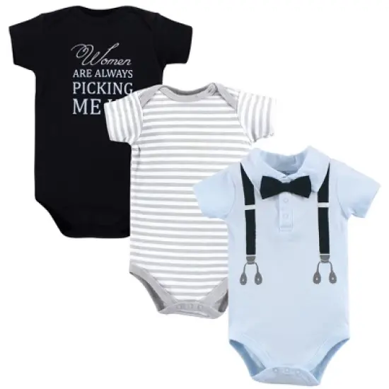 Little Treasure Baby Boy Cotton Bodysuits 3pk, Ladies Man image {2}