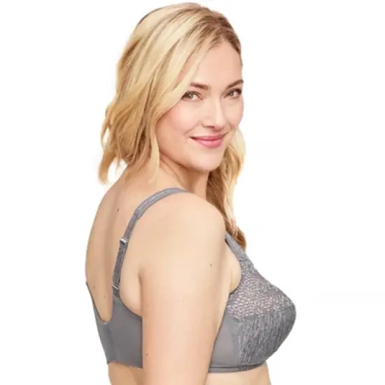 Glamorise Womens MagicLift Moisture Control Wirefree Bra 1064 Gray Heather image {2}