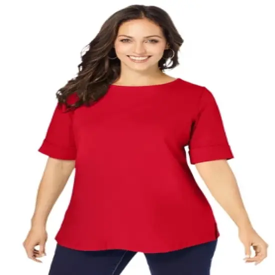 Jessica London Women&rsquo;s Plus Size Cuff Tee image {7}