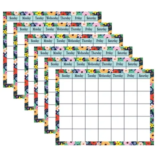 Teacher Created Resources&reg; Wildflowers Calendar Chart, 17" x 22", Pack of 6 image {3}