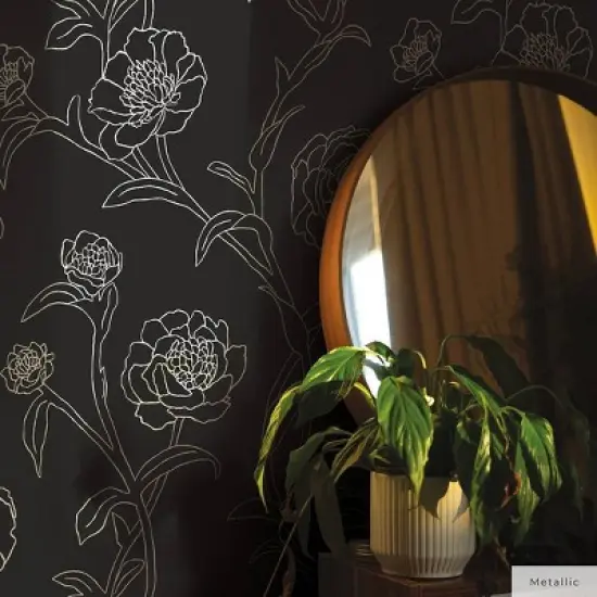 Tempaper Peonies Peel and Stick Wallpaper image {4}