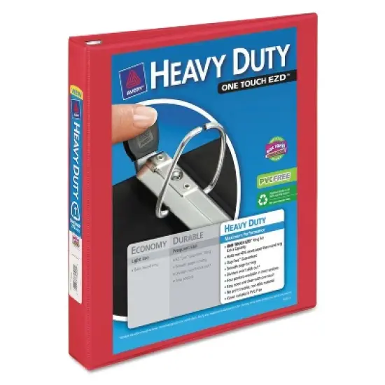 Avery Heavy-Duty View Binder w/Locking 1-Touch EZD Rings 1" Cap Red 79170 image {8}